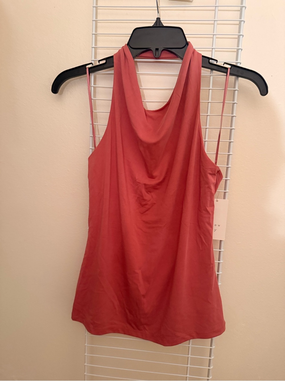 a new day Pink Rust Halter Cowl Neck Tank Top